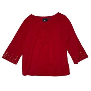 Maeve by Anthropologie red lace cutout blouse women’s size 4